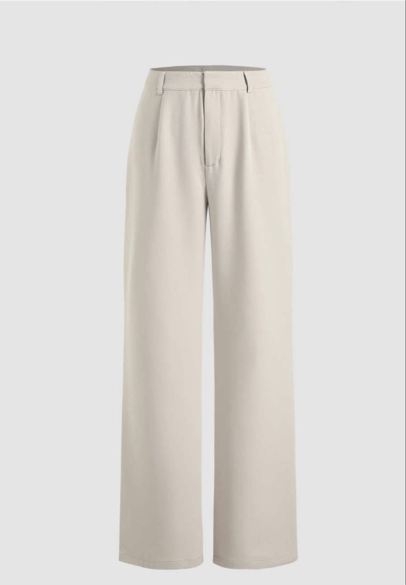 White wide leg pants