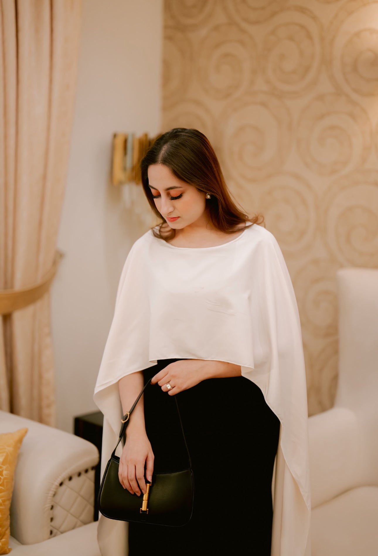 Black and beige dress