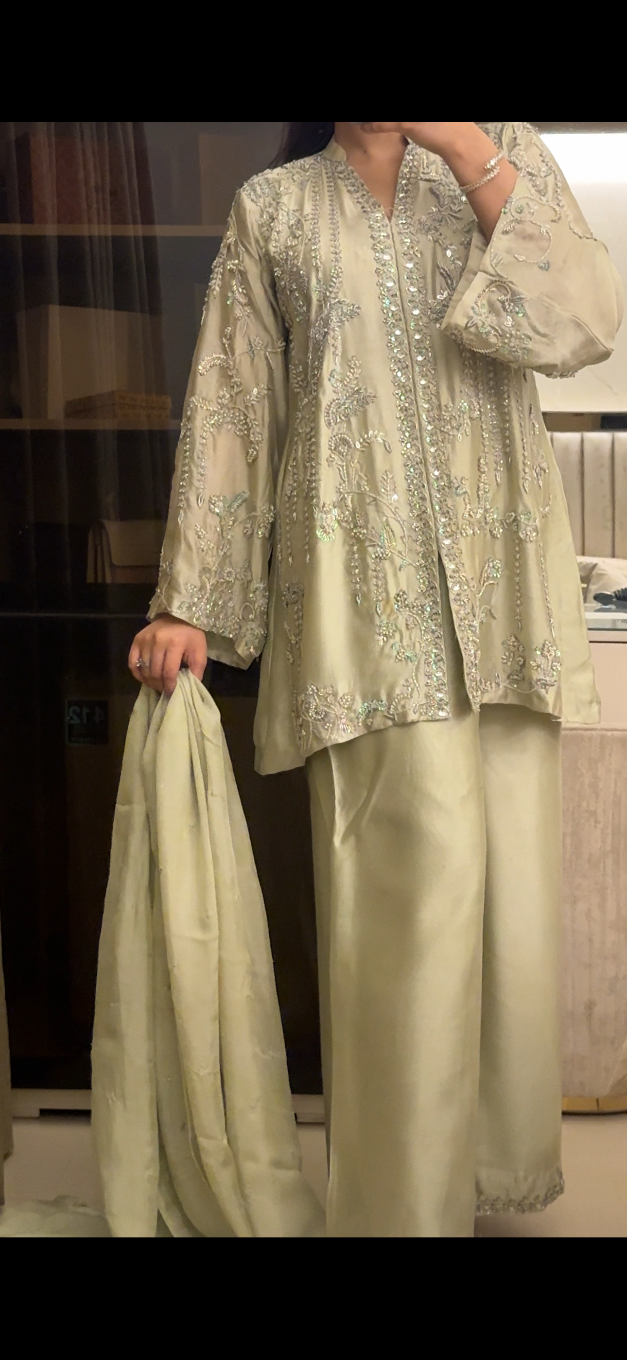 Pastel green outfit