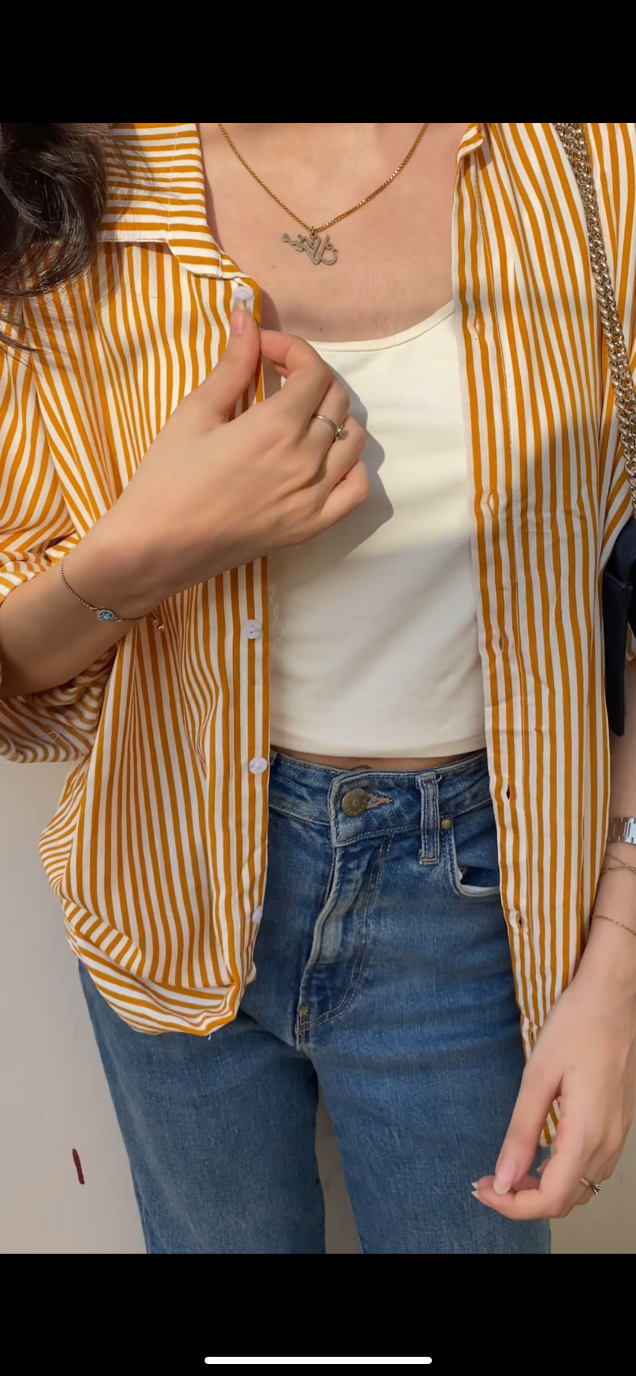 Yellow striped button down